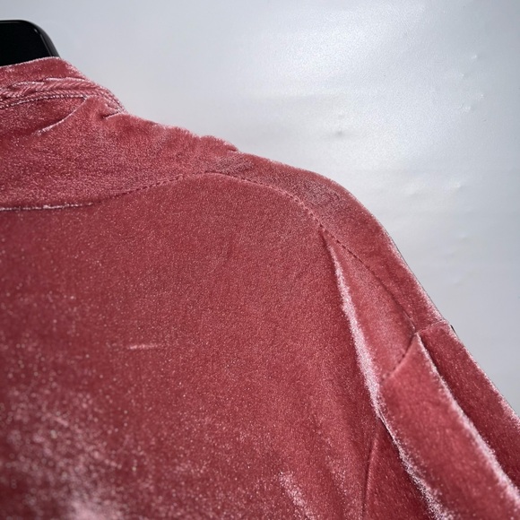 Women's Velvet Open Front Cardigan Sweater - Pink - Picture 10 of 13